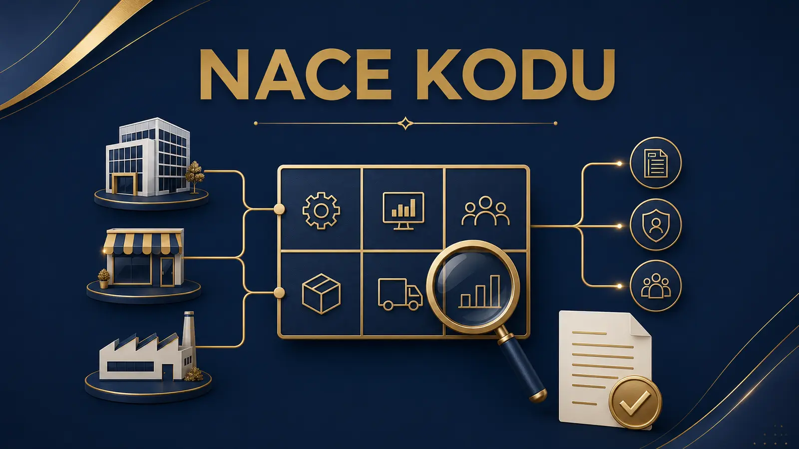 İşletmenin faaliyet alanına uygun NACE kodunun sorgulanmasını ve değiştirilmesini temsil eden kurumsal görsel