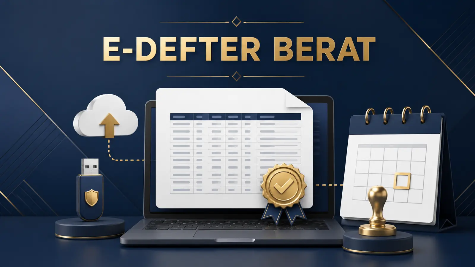 E-Defter ve berat dosyalarının GİB’e yüklenme süresini gösteren dijital takvim ve mali mühür