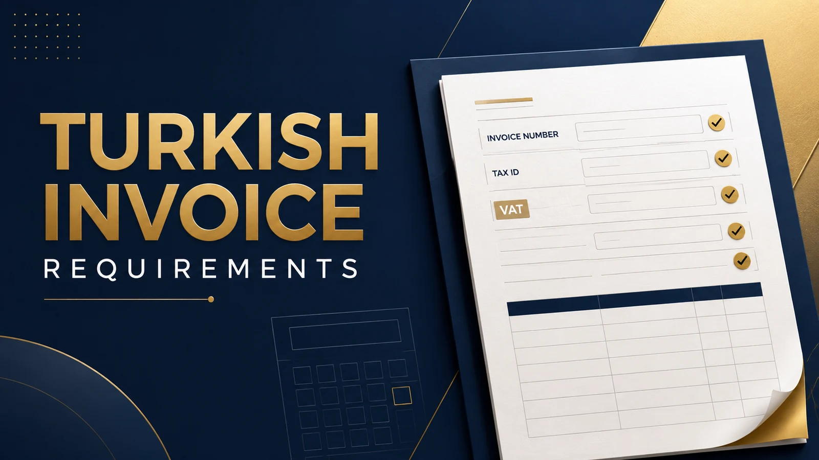 Turkish invoice requirements and mandatory tax information checklist